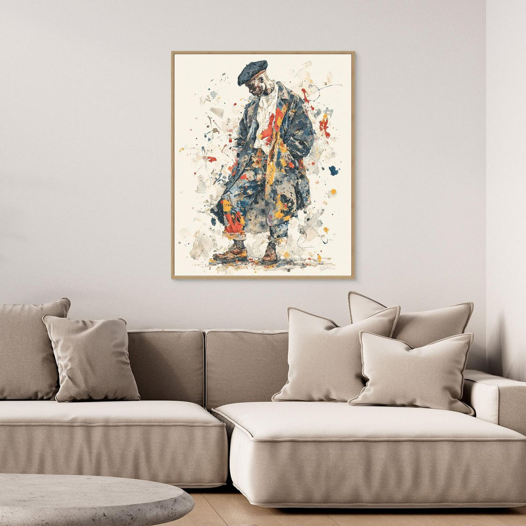 Dapper Gentleman Framed Pop Art Canvas – Urban Street Art Style