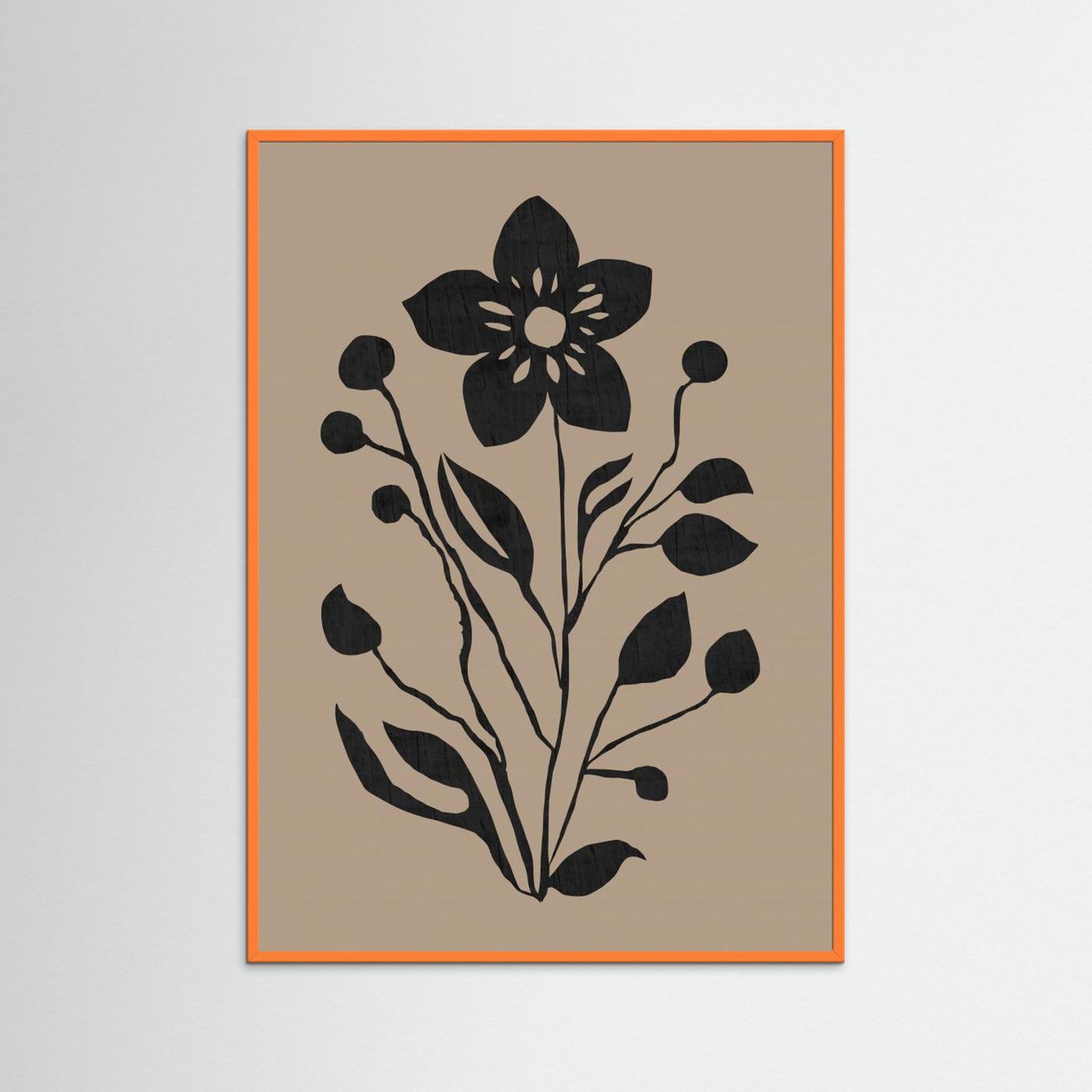 Black Flower Modern Botanical Silhouette by Cartissi