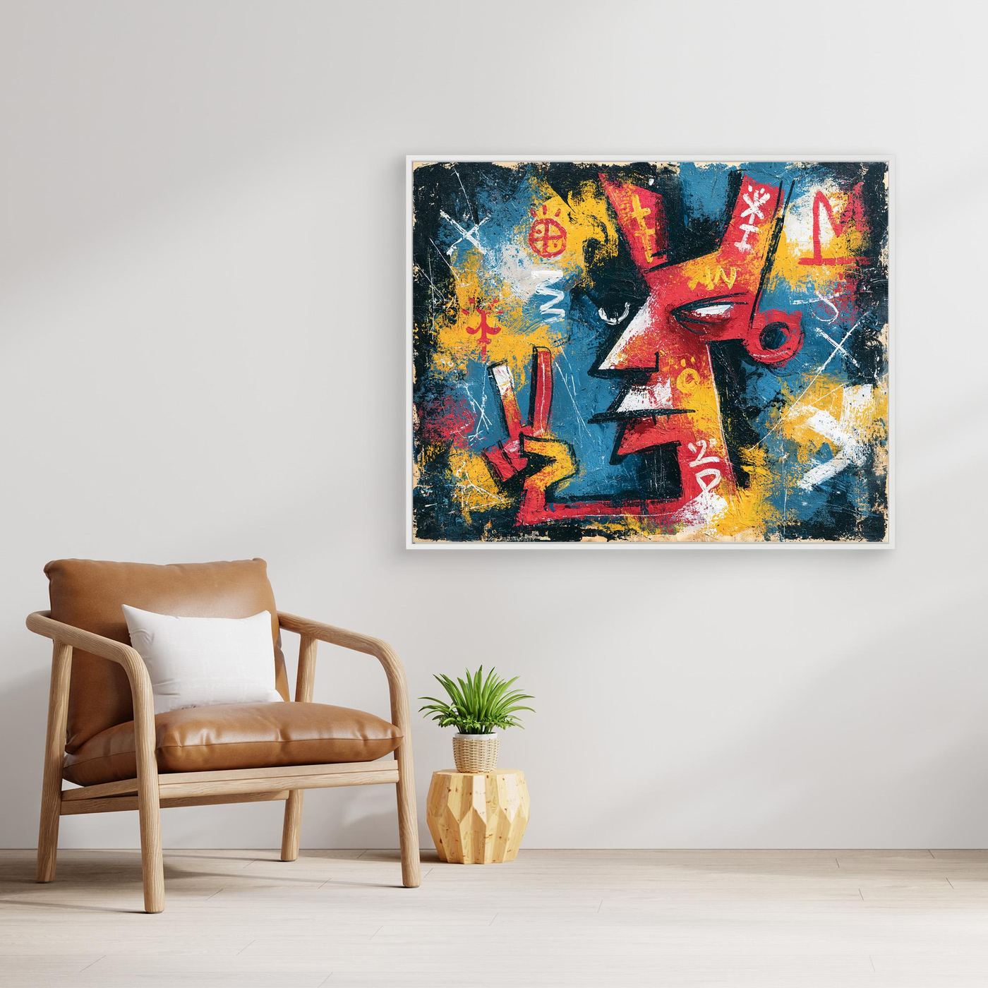 Urban Mask Framed Pop Art Canvas | Bold Wall Art