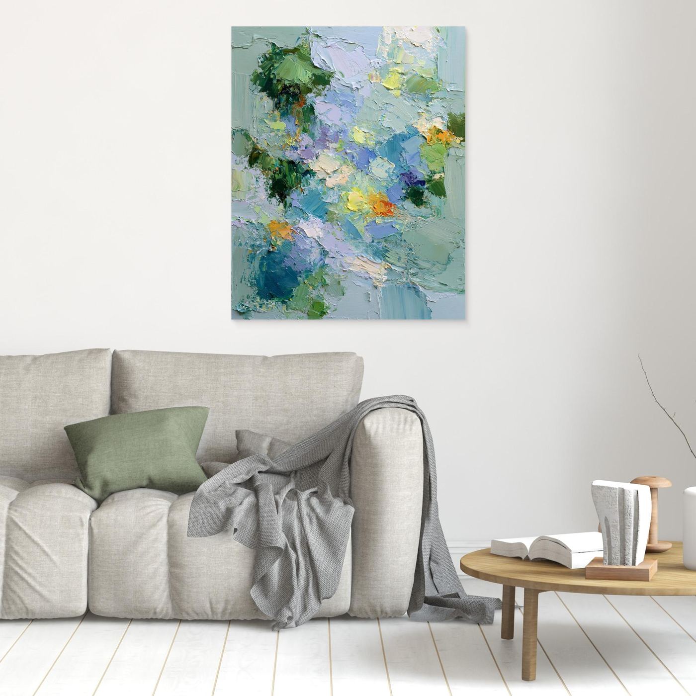 Pastel Abstract Framed Pop Art Canvas Print