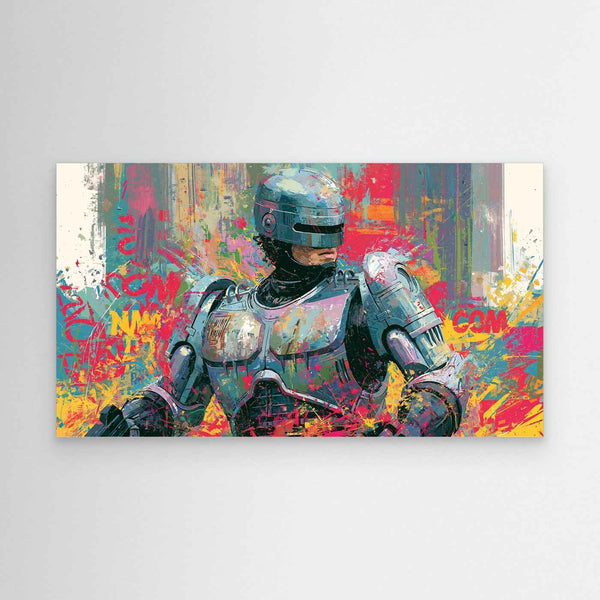 RoboCop Framed Pop Art Canvas | 80s Sci-Fi Action Wall Art