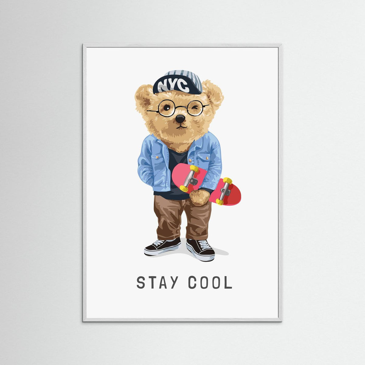 Cool Skater Teddy Bear "Stay Cool" Urban Pop Art Print