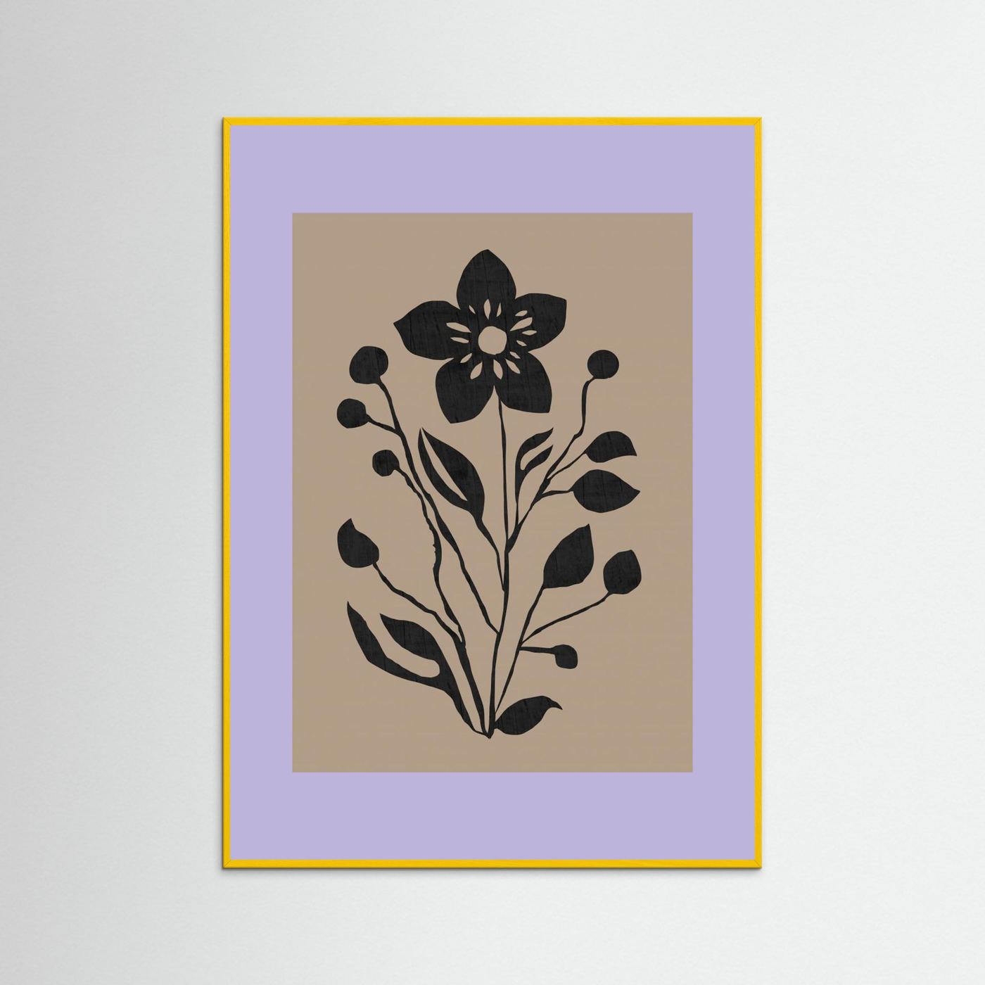 Black Flower Modern Botanical Silhouette by Cartissi