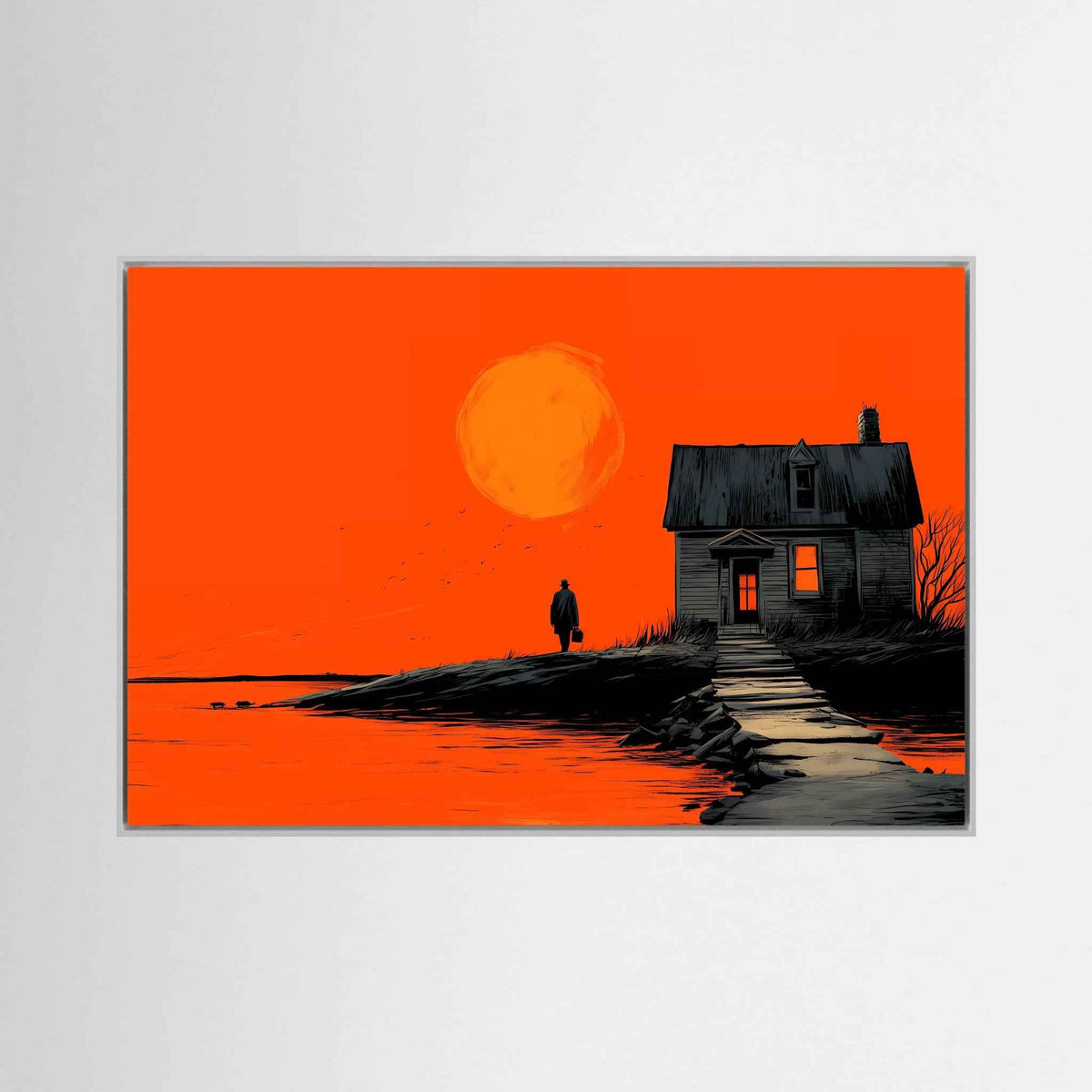 Rustic Sunset Wall Art – Noir Canvas Print