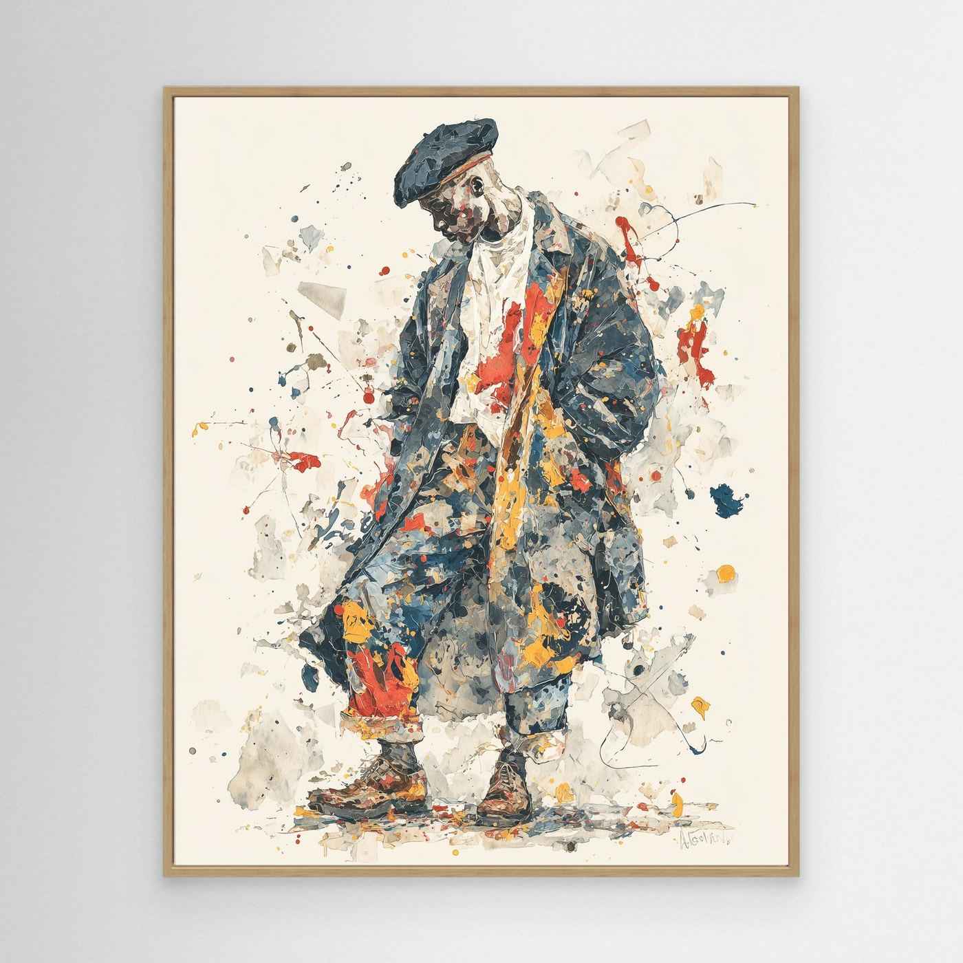Dapper Gentleman Framed Pop Art Canvas – Urban Street Art Style