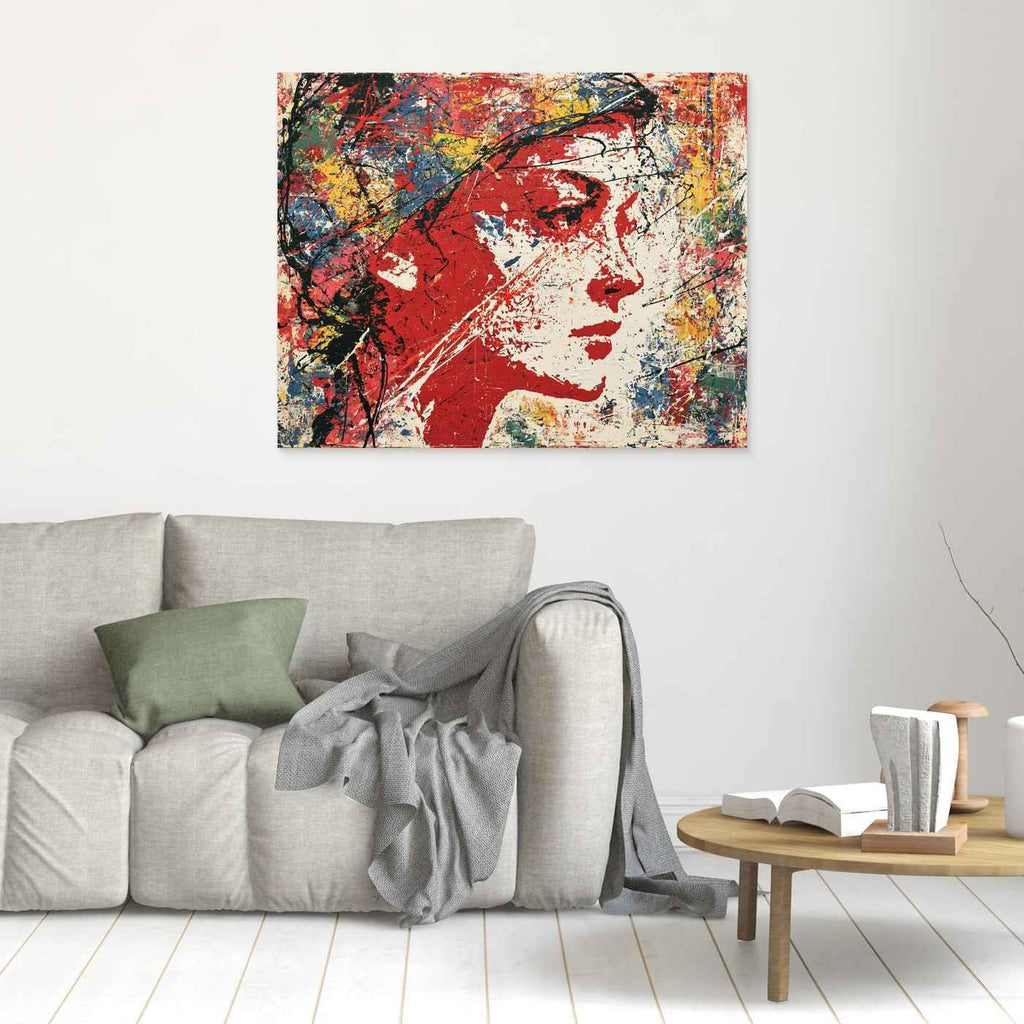 Abstract Woman Framed Pop Art Canvas