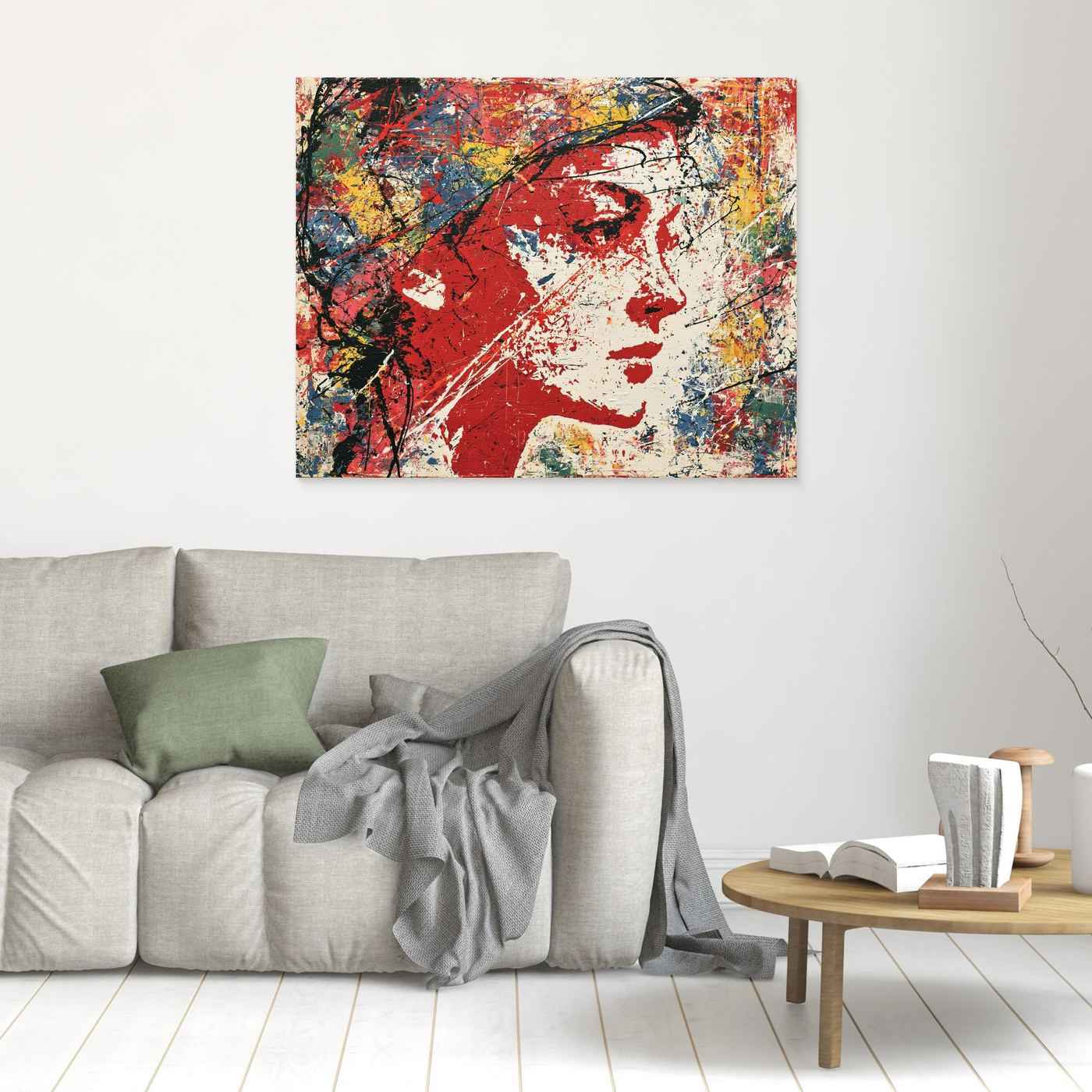 Abstract Woman Framed Pop Art Canvas