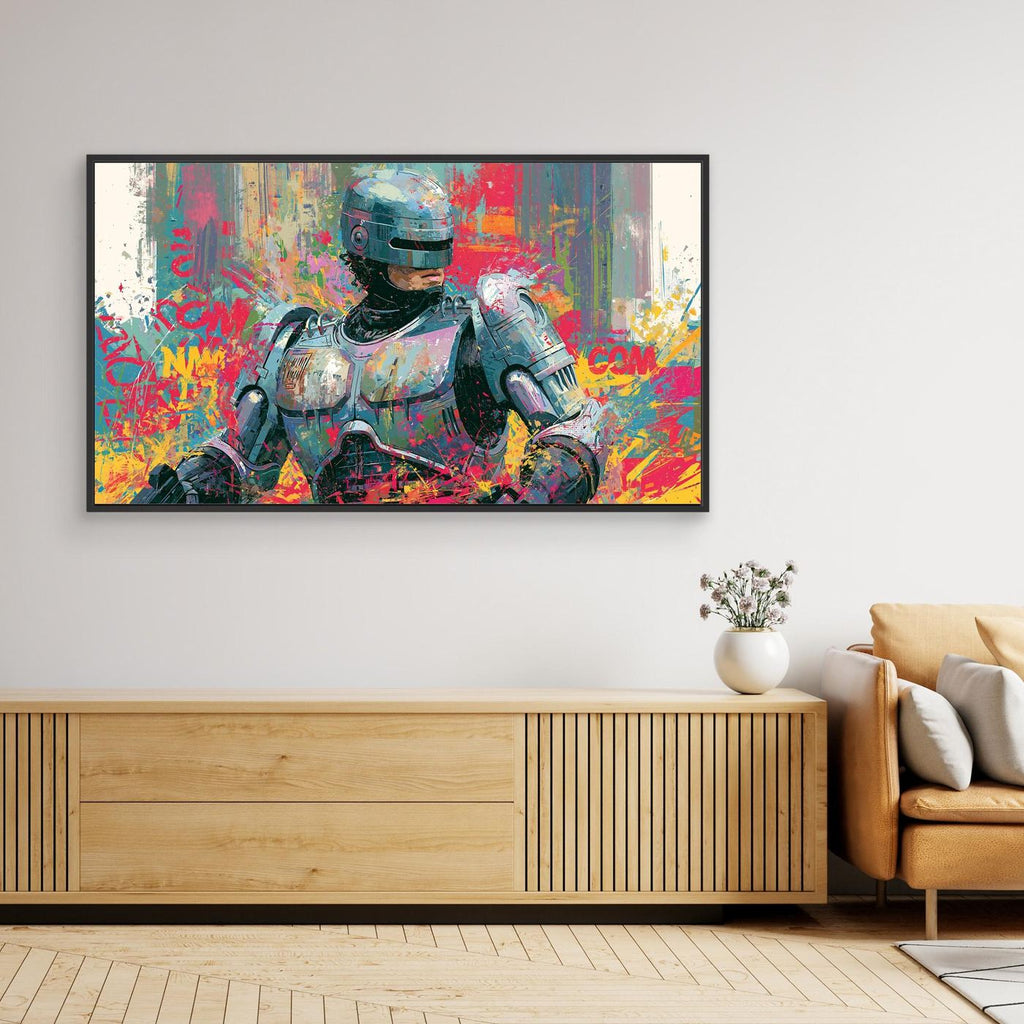 RoboCop Framed Pop Art Canvas | 80s Sci-Fi Action Wall Art