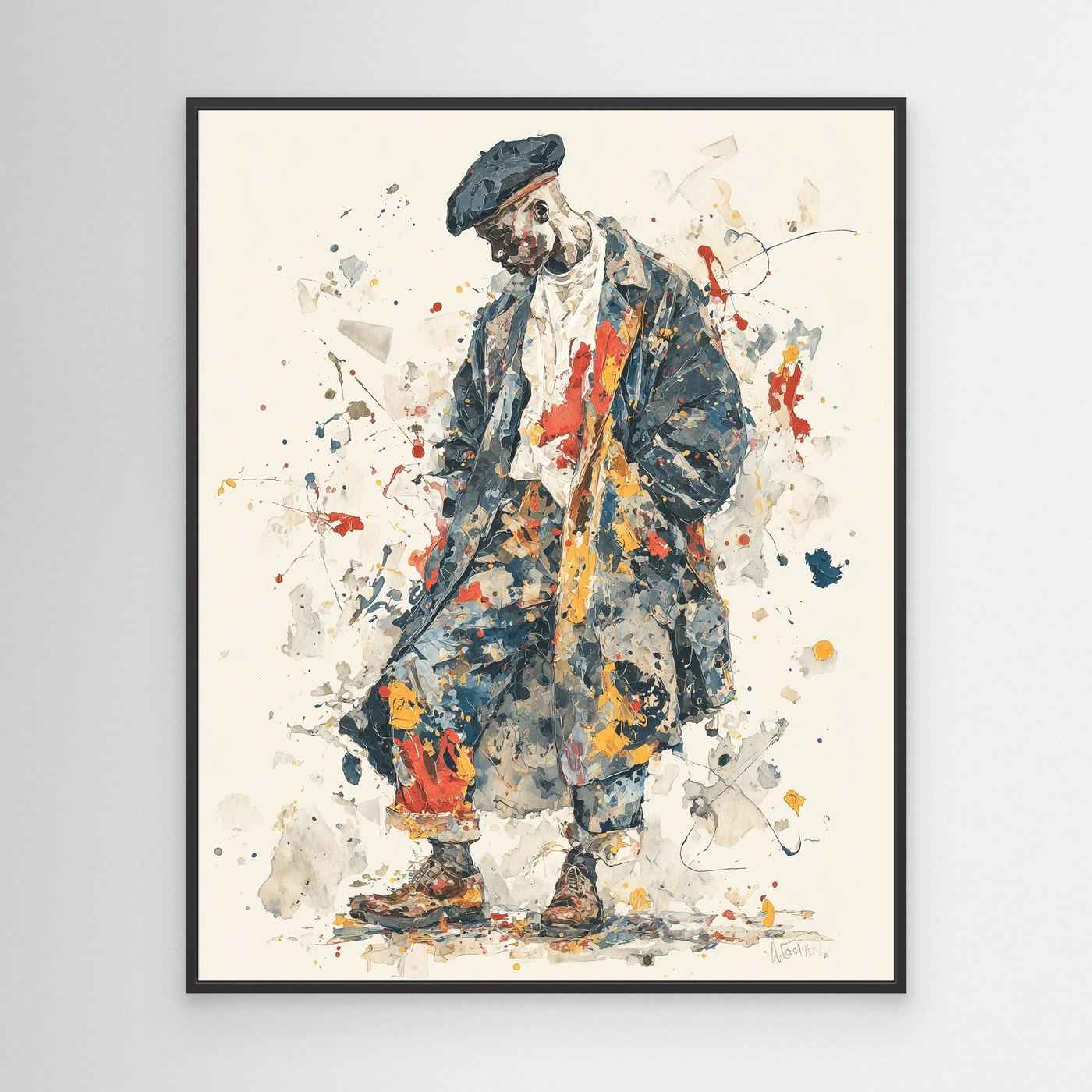 Dapper Gentleman Framed Pop Art Canvas – Urban Street Art Style