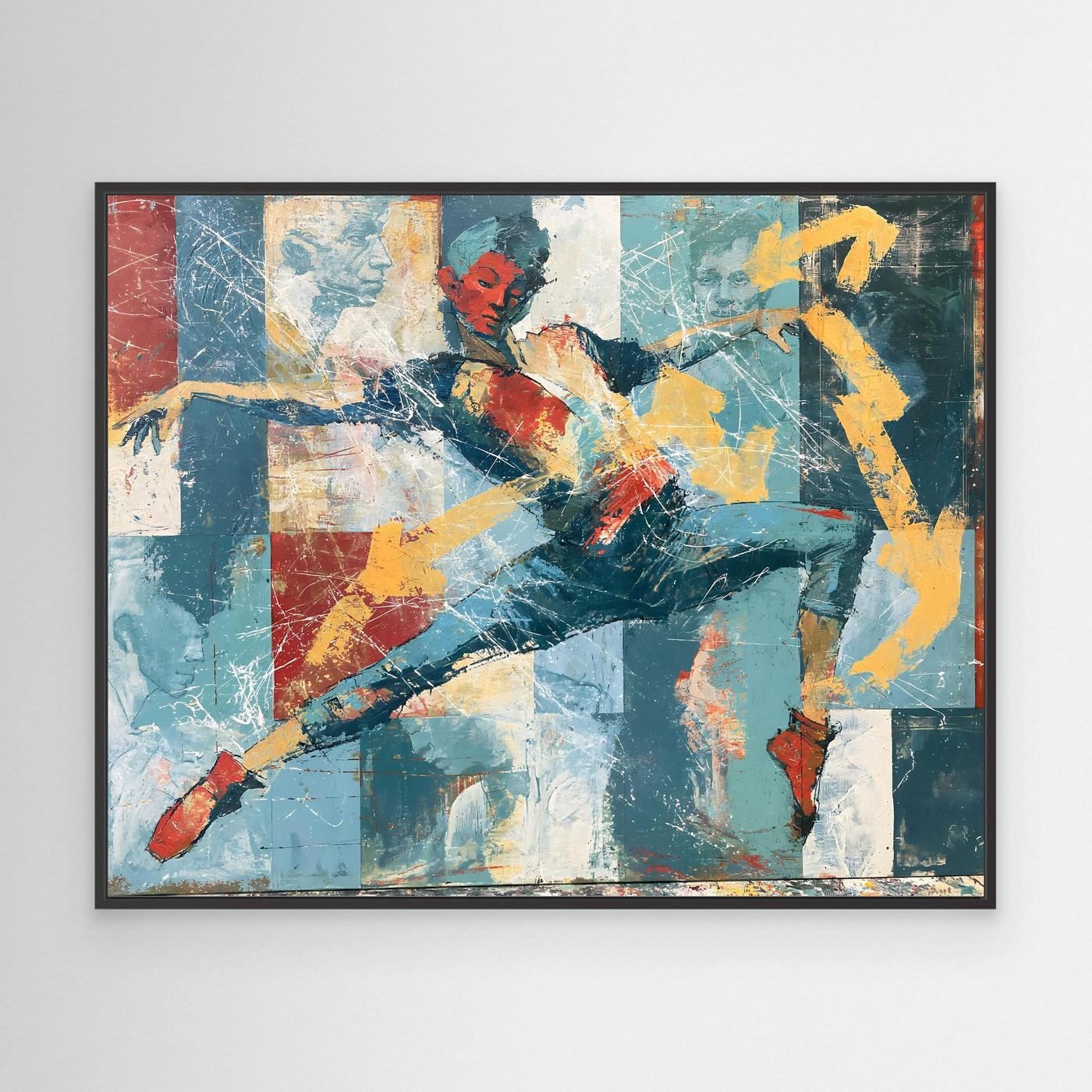 Abstract Dancer Framed Pop Art Canvas