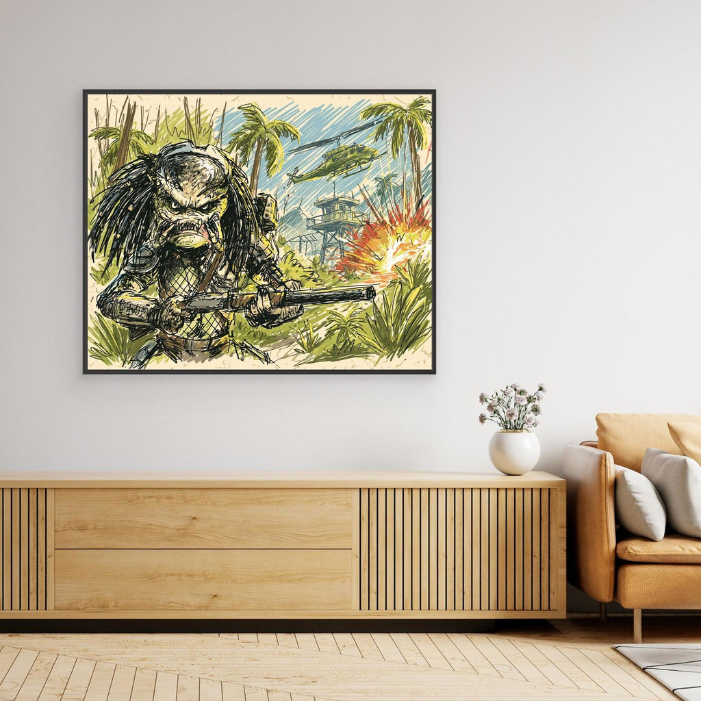Predator Inspired Framed Pop Art Canvas