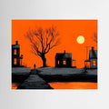Orange Noir Sunset – Waterfront Landscape Fine Art Print