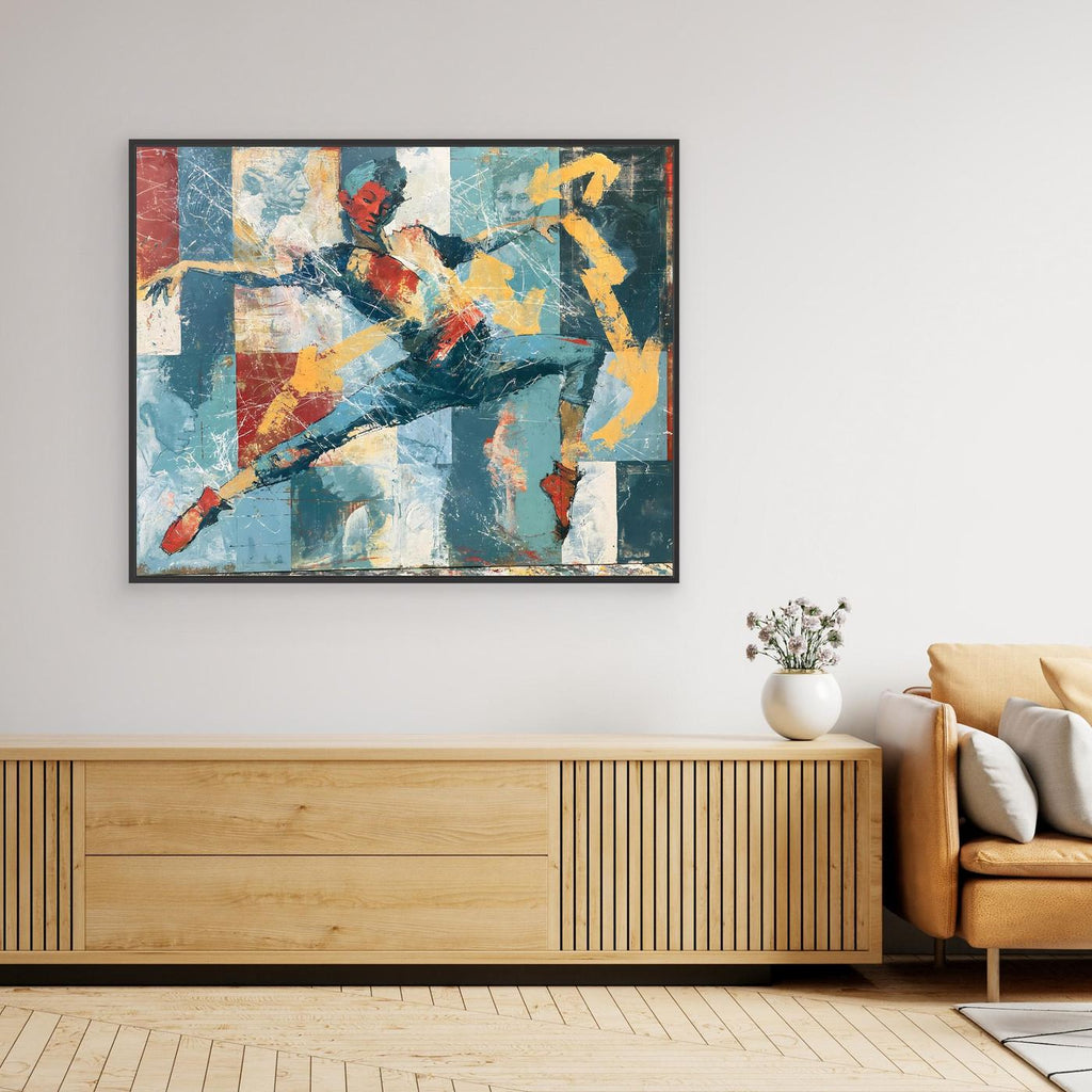 Abstract Dancer Framed Pop Art Canvas