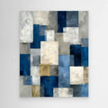 Blue Abstract Geometric Framed Pop Art Canvas