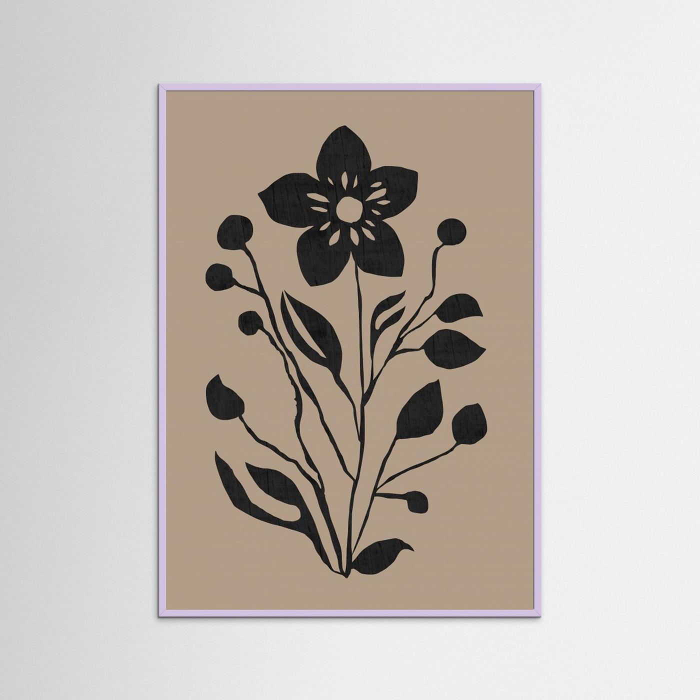 Black Flower Modern Botanical Silhouette by Cartissi