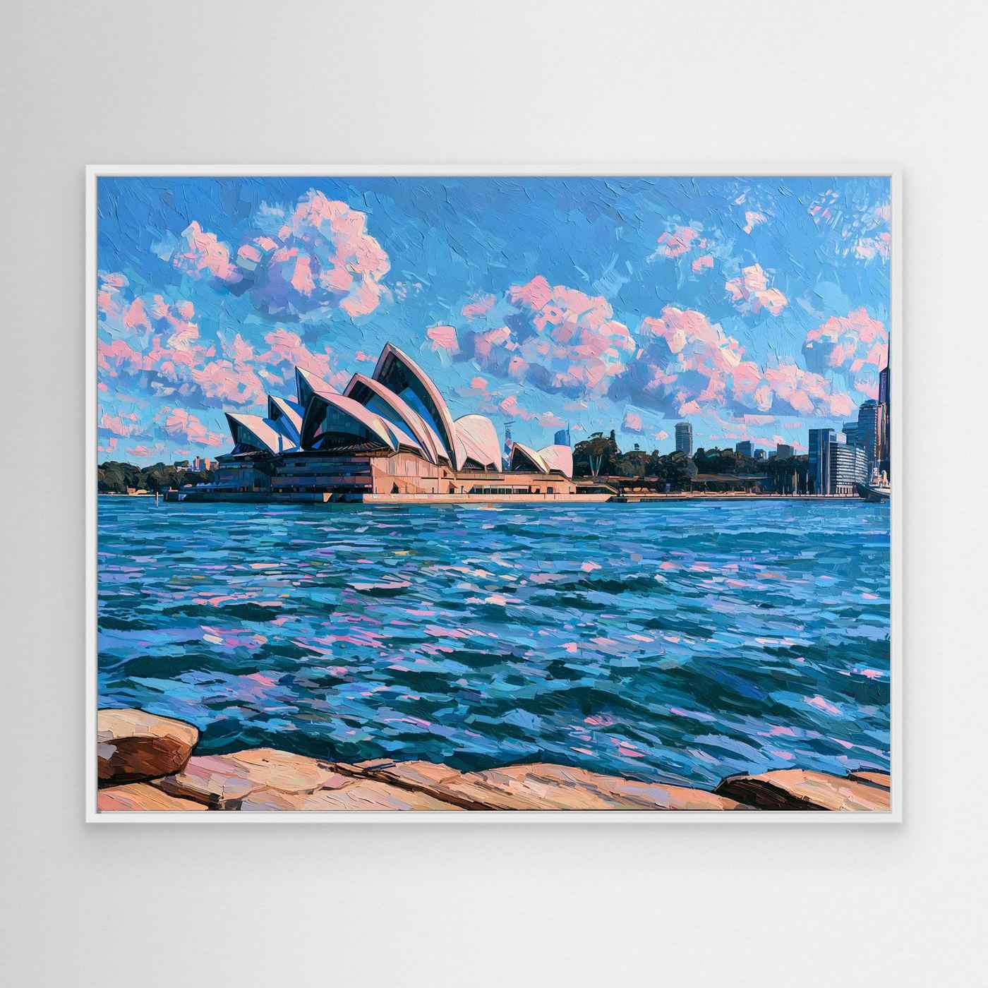 Sydney Opera House Framed Pop Art Canvas – Colourful Australian Landmark Wall Art