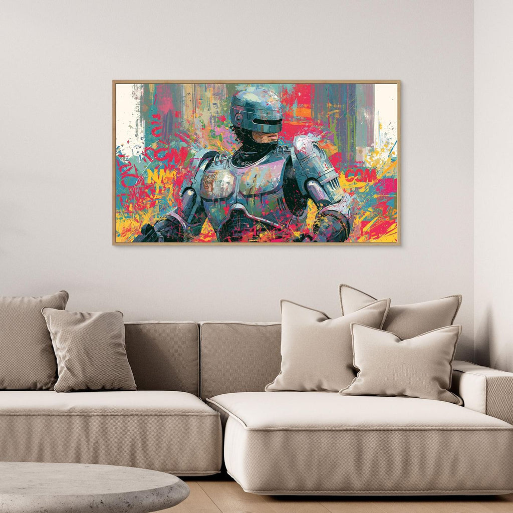 RoboCop Framed Pop Art Canvas | 80s Sci-Fi Action Wall Art