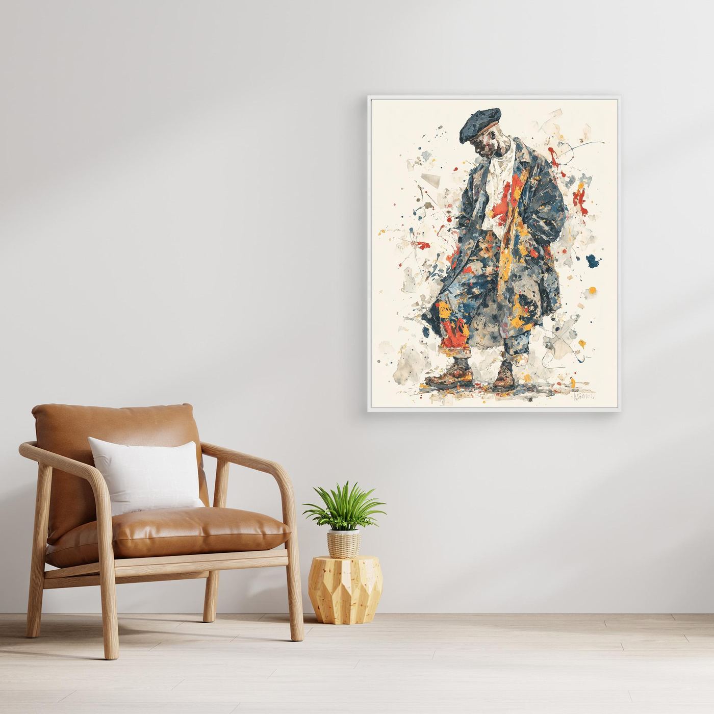 Dapper Gentleman Framed Pop Art Canvas – Urban Street Art Style