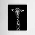 Giraffe Portrait Black & White Photographic Framed Fine Art Print