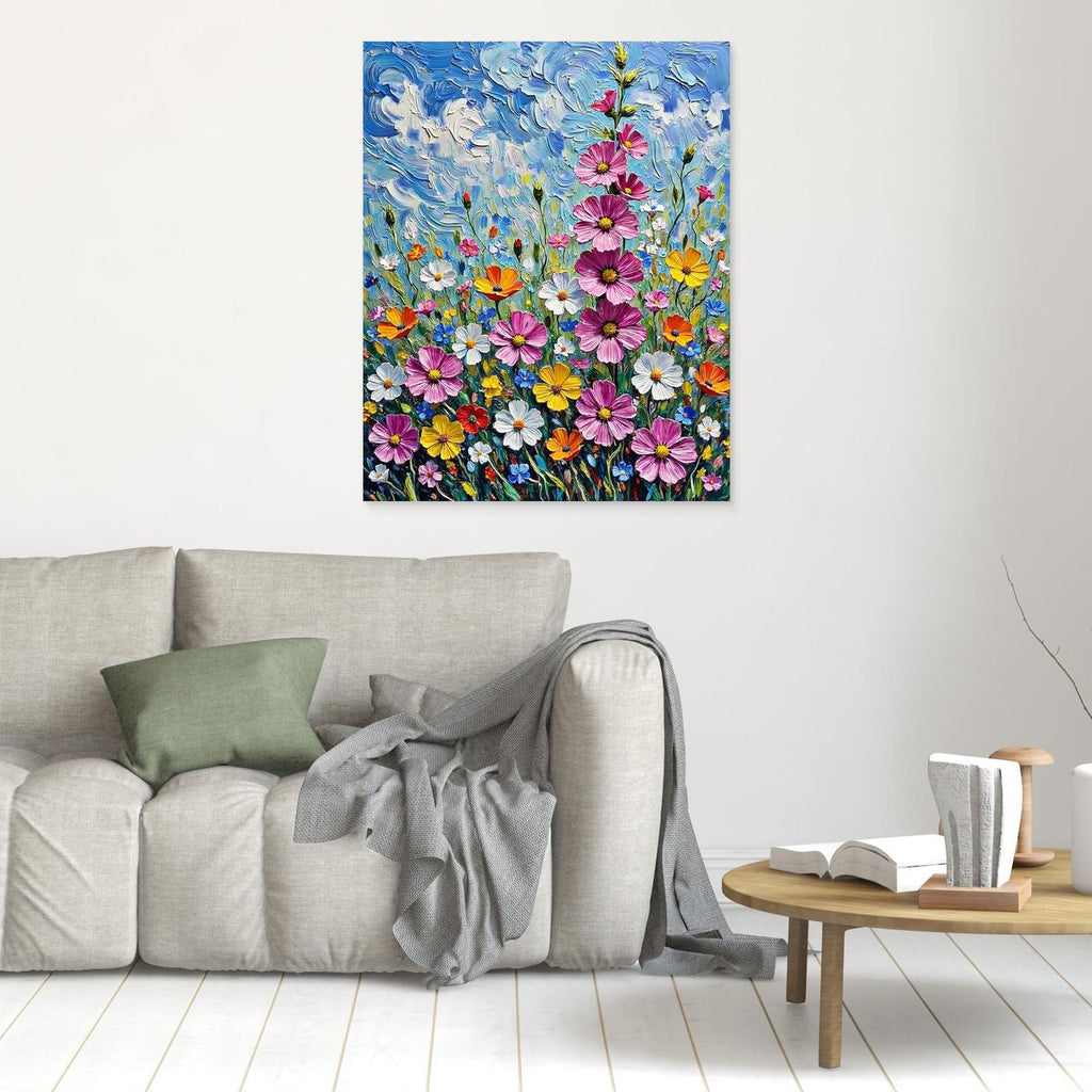 Wildflower Meadow Framed Pop Art Canvas