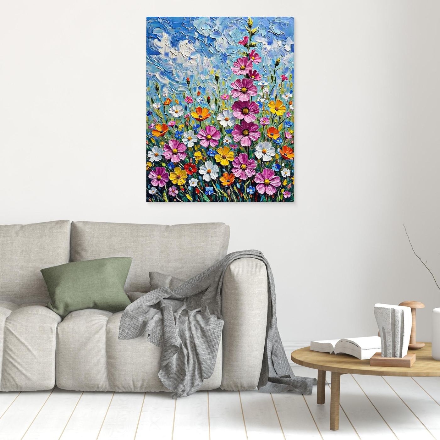 Wildflower Meadow Framed Pop Art Canvas
