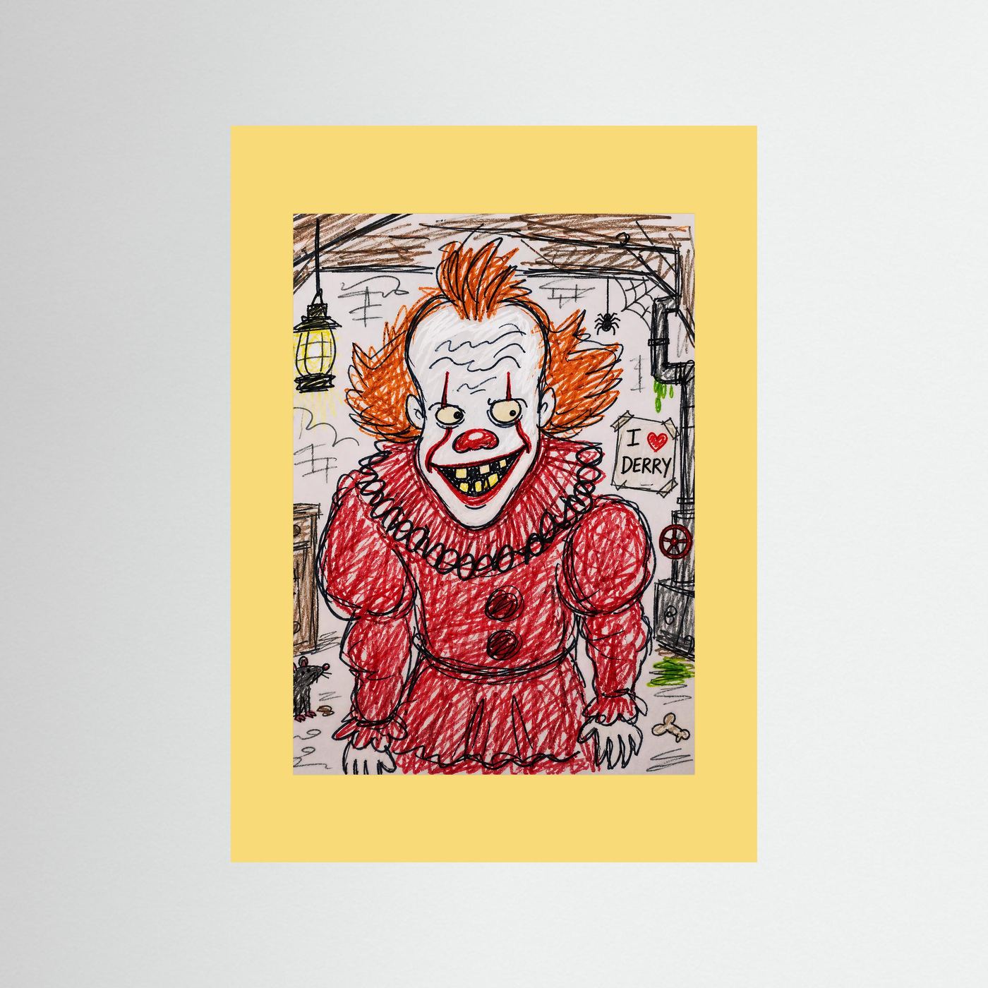 Large Framed Wall Art – Creepy Pennywise Horror Poster