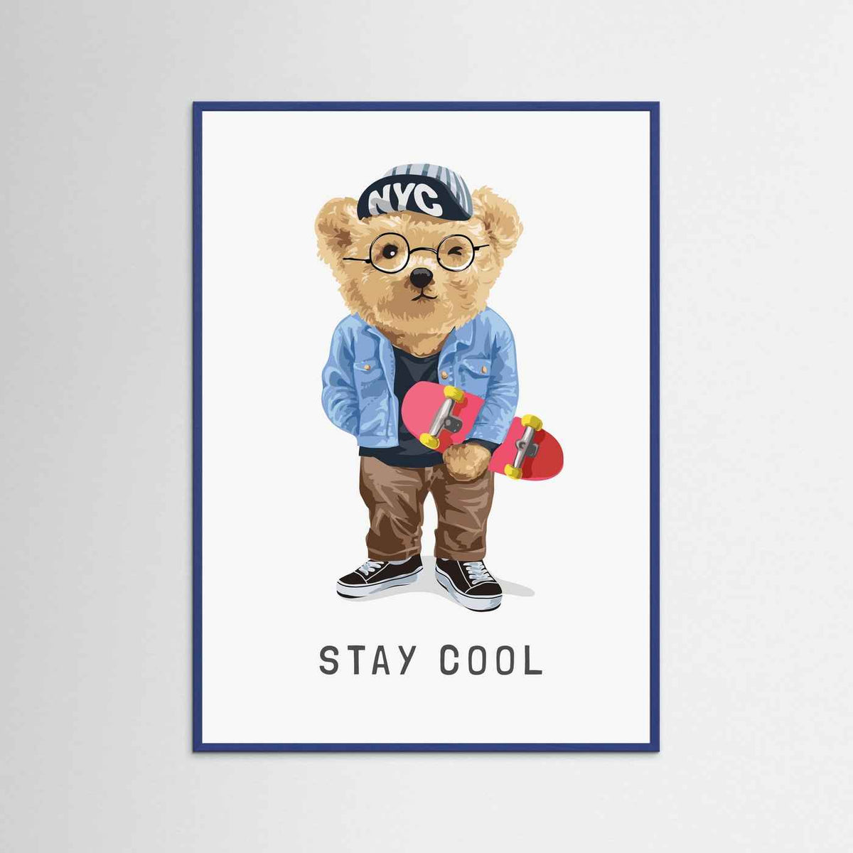 Cool Skater Teddy Bear "Stay Cool" Urban Pop Art Print