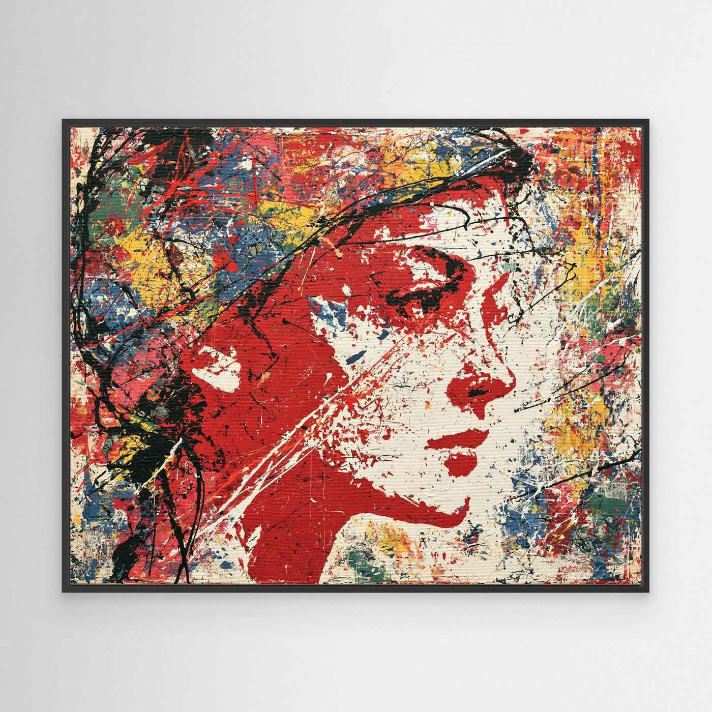 Abstract Woman Framed Pop Art Canvas