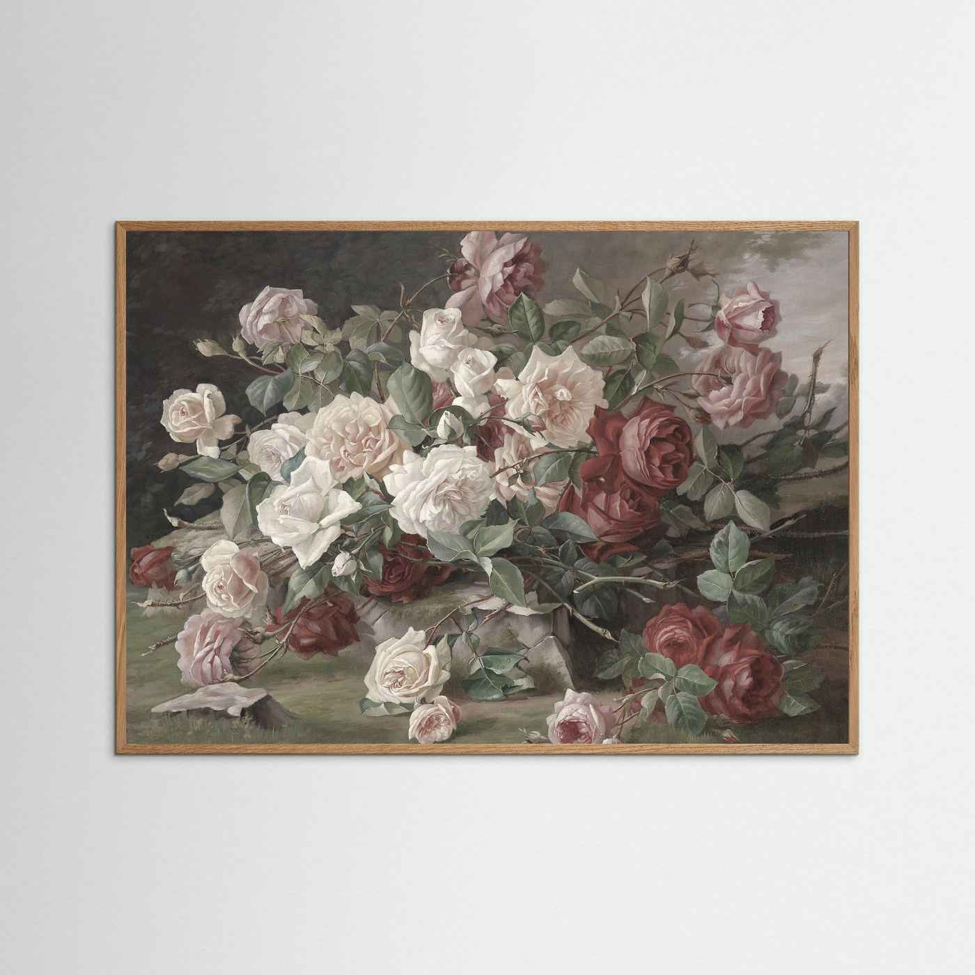 Vintage Rose Still Life Floral Fine Art Paper Print