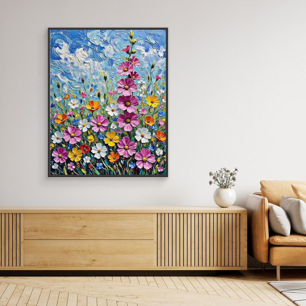 Wildflower Meadow Framed Pop Art Canvas