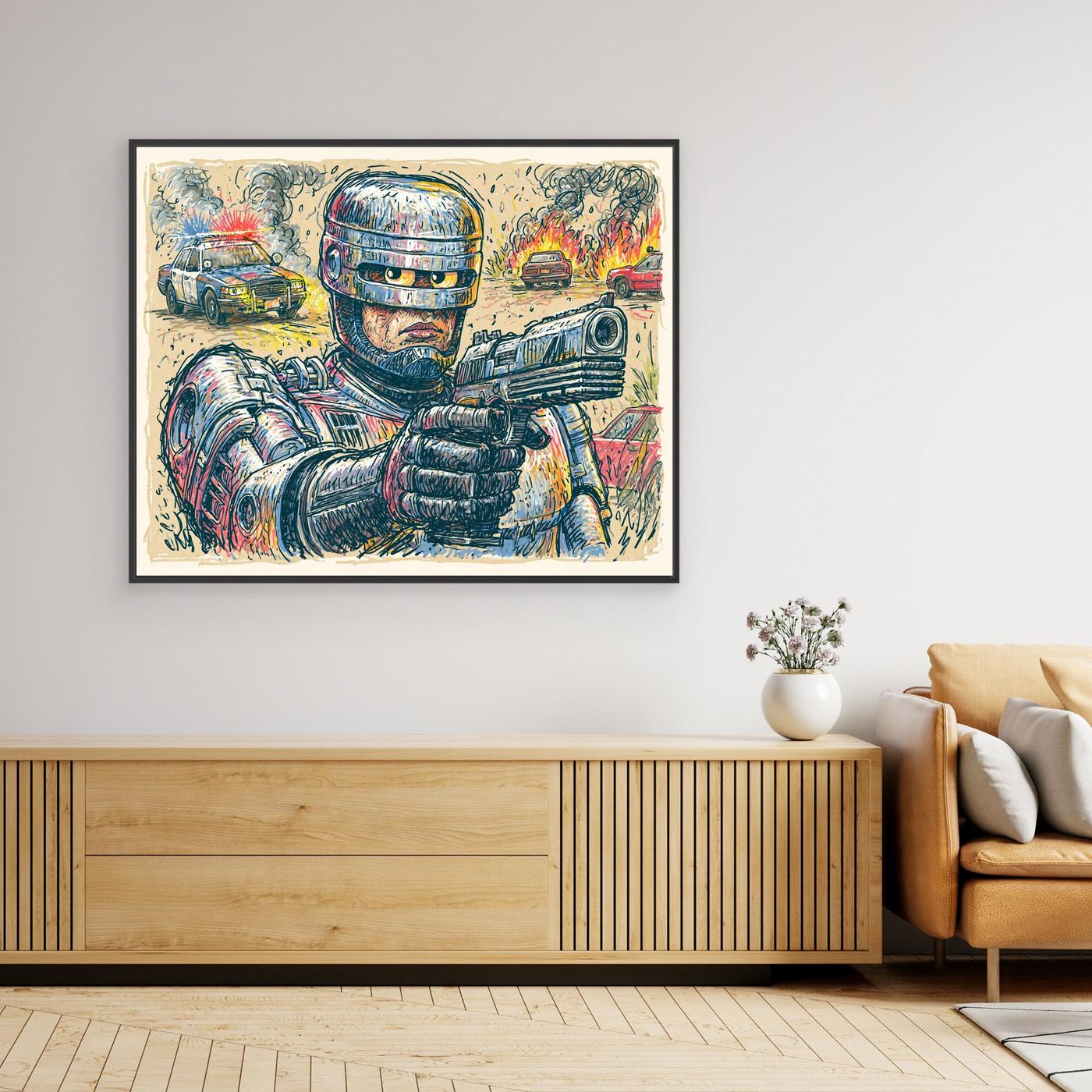 Robocop Framed Pop Art Canvas