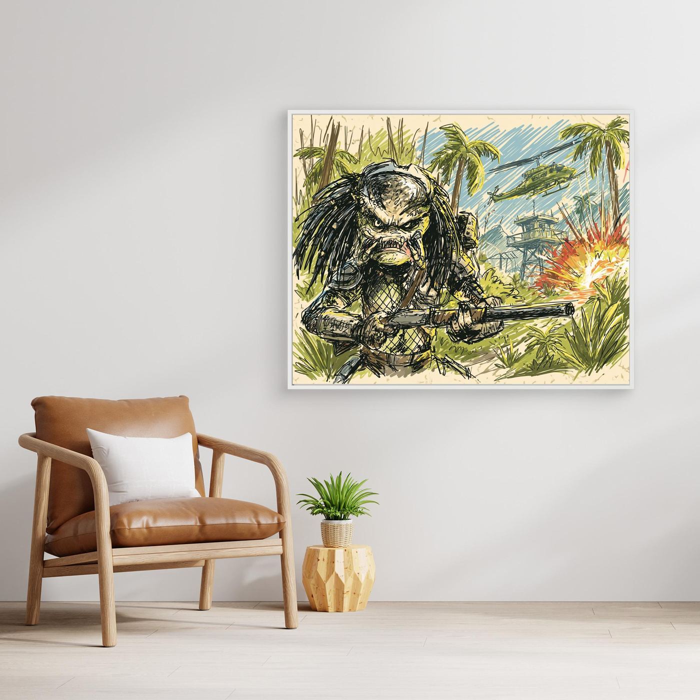 Predator Inspired Framed Pop Art Canvas