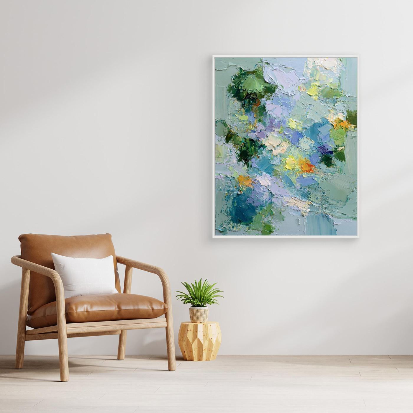 Pastel Abstract Framed Pop Art Canvas Print