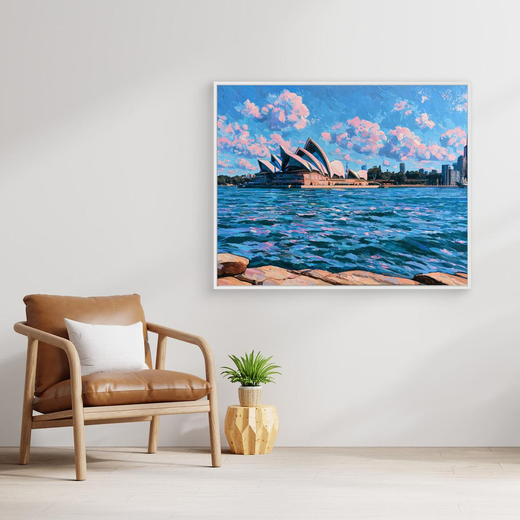 Sydney Opera House Framed Pop Art Canvas – Colourful Australian Landmark Wall Art