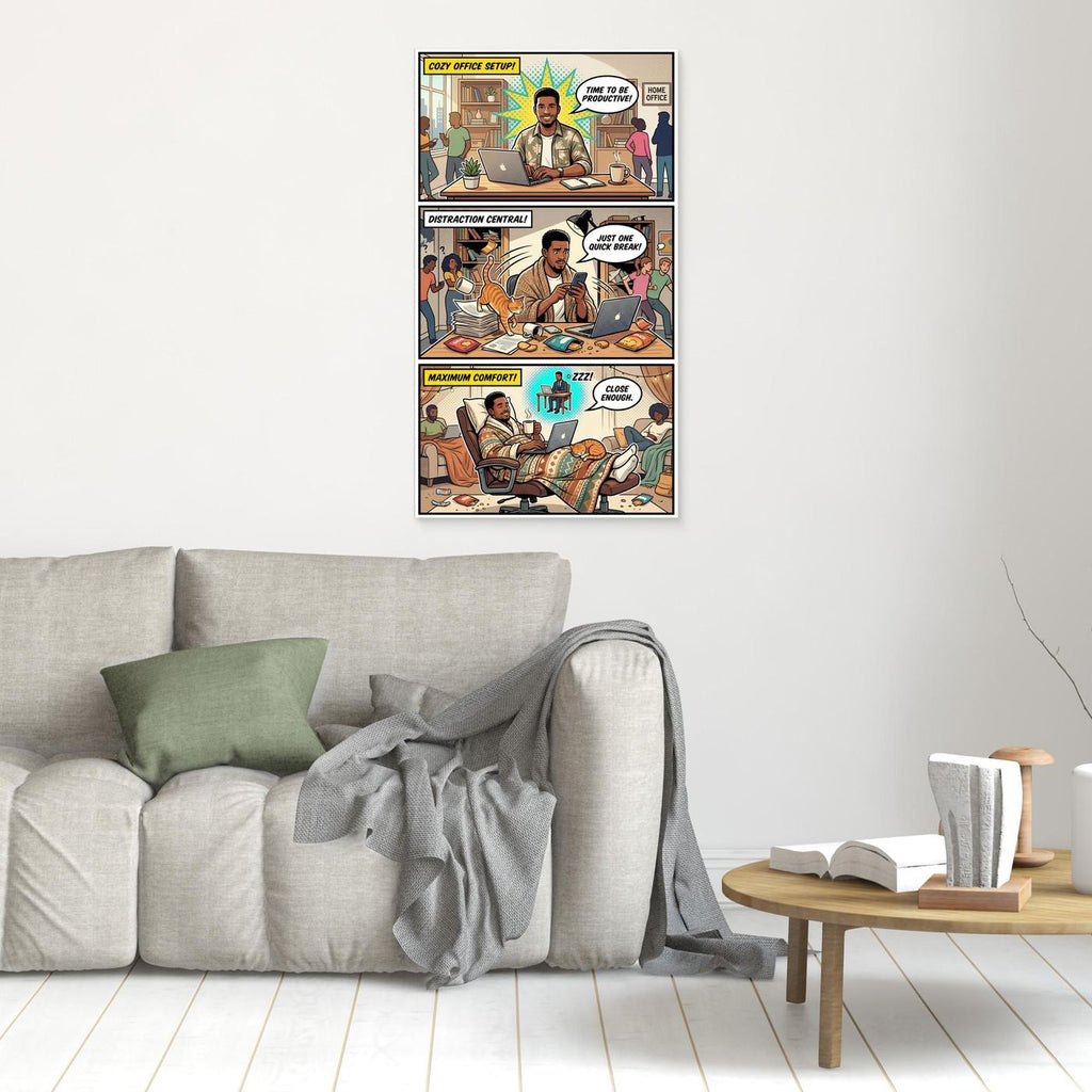 Funny Home Office Retro Comic Canvas Wall Art