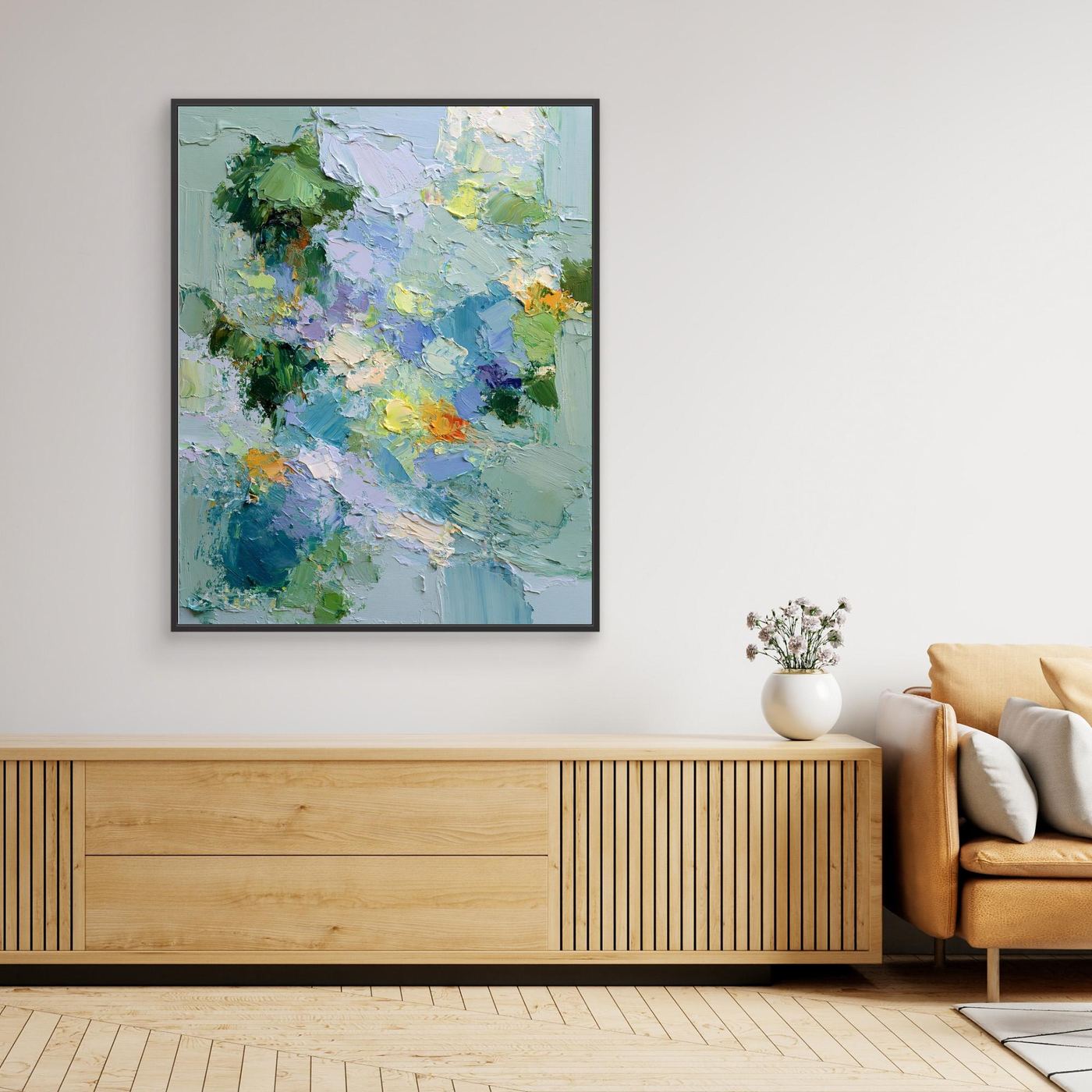 Pastel Abstract Framed Pop Art Canvas Print