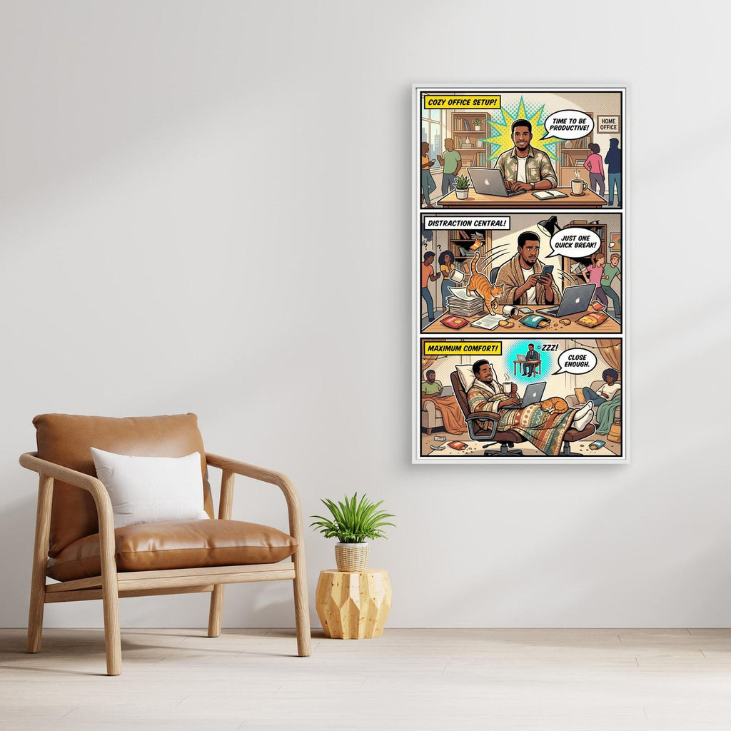 Funny Home Office Retro Comic Canvas Wall Art