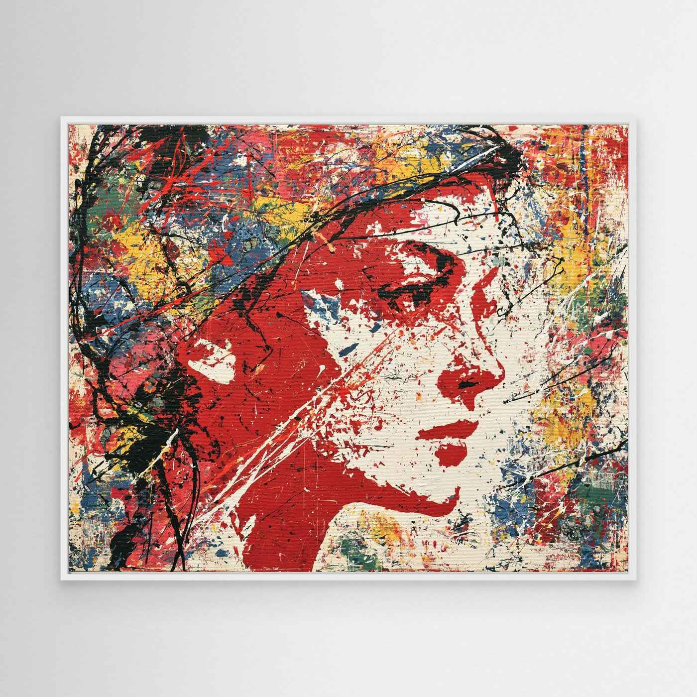 Abstract Woman Framed Pop Art Canvas