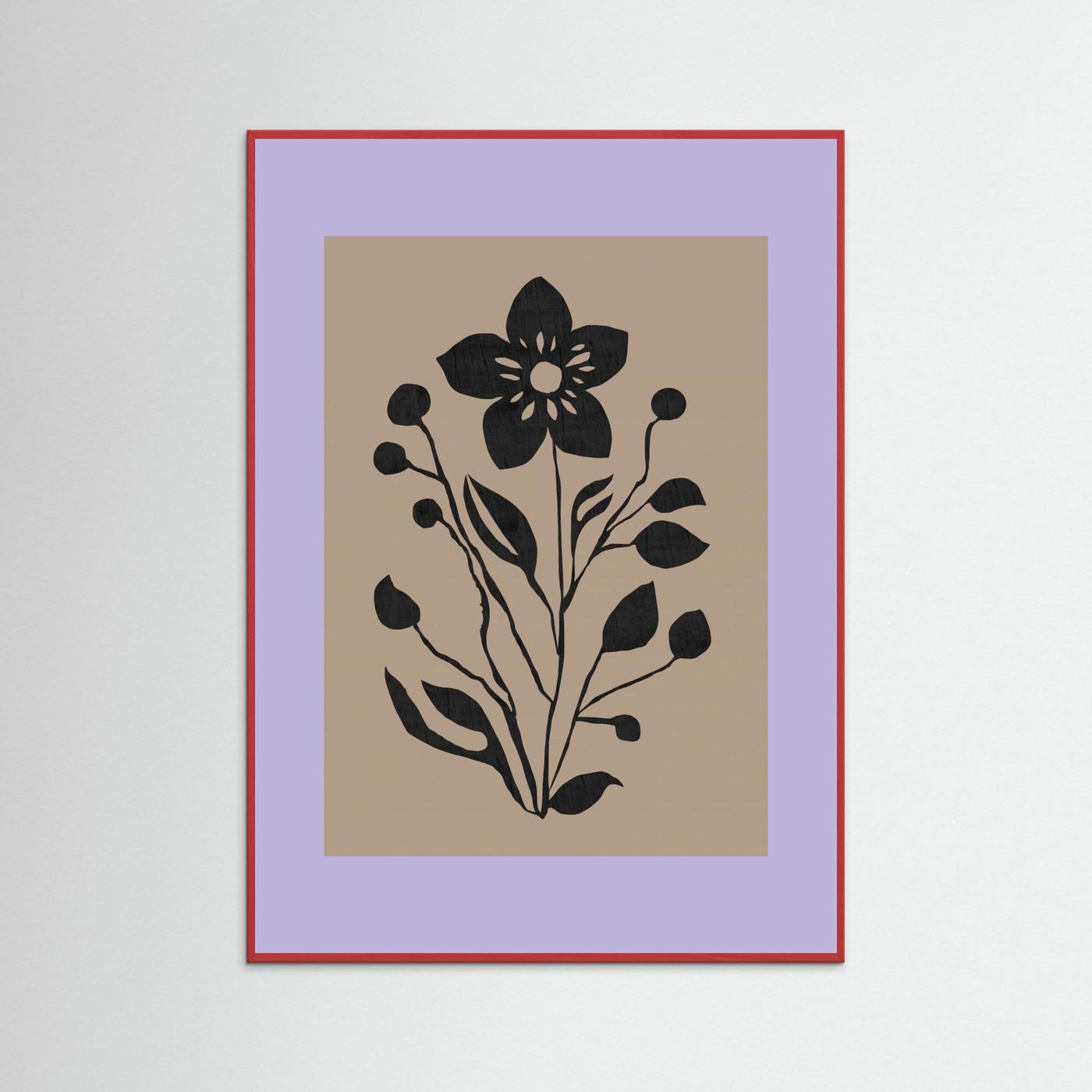 Black Flower Modern Botanical Silhouette by Cartissi