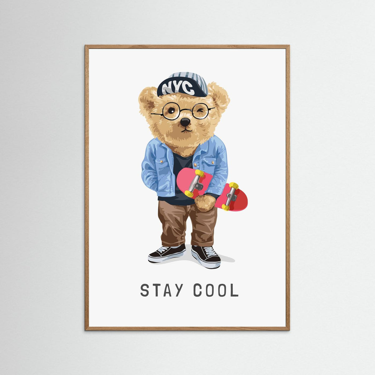 Cool Skater Teddy Bear "Stay Cool" Urban Pop Art Print