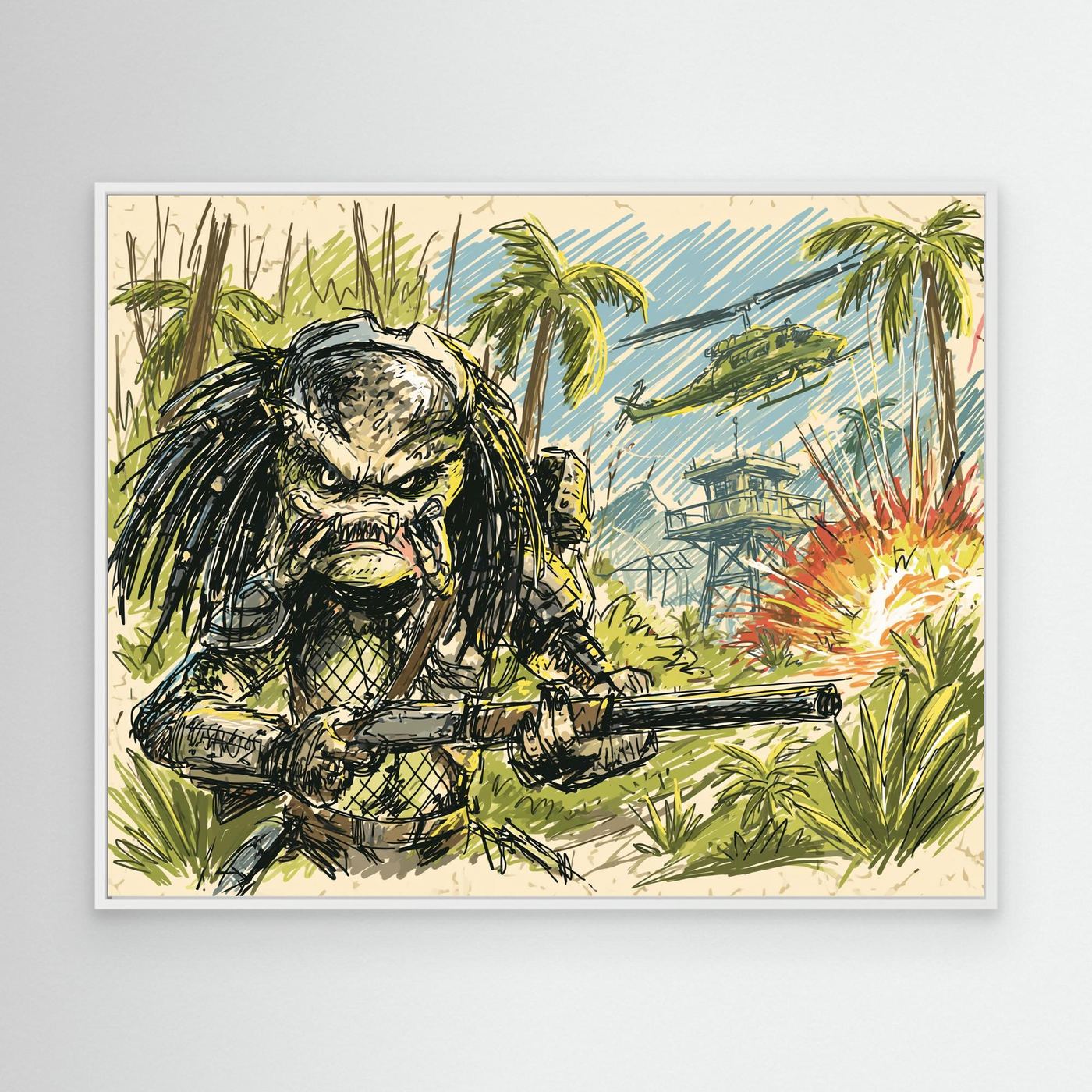 Predator Inspired Framed Pop Art Canvas