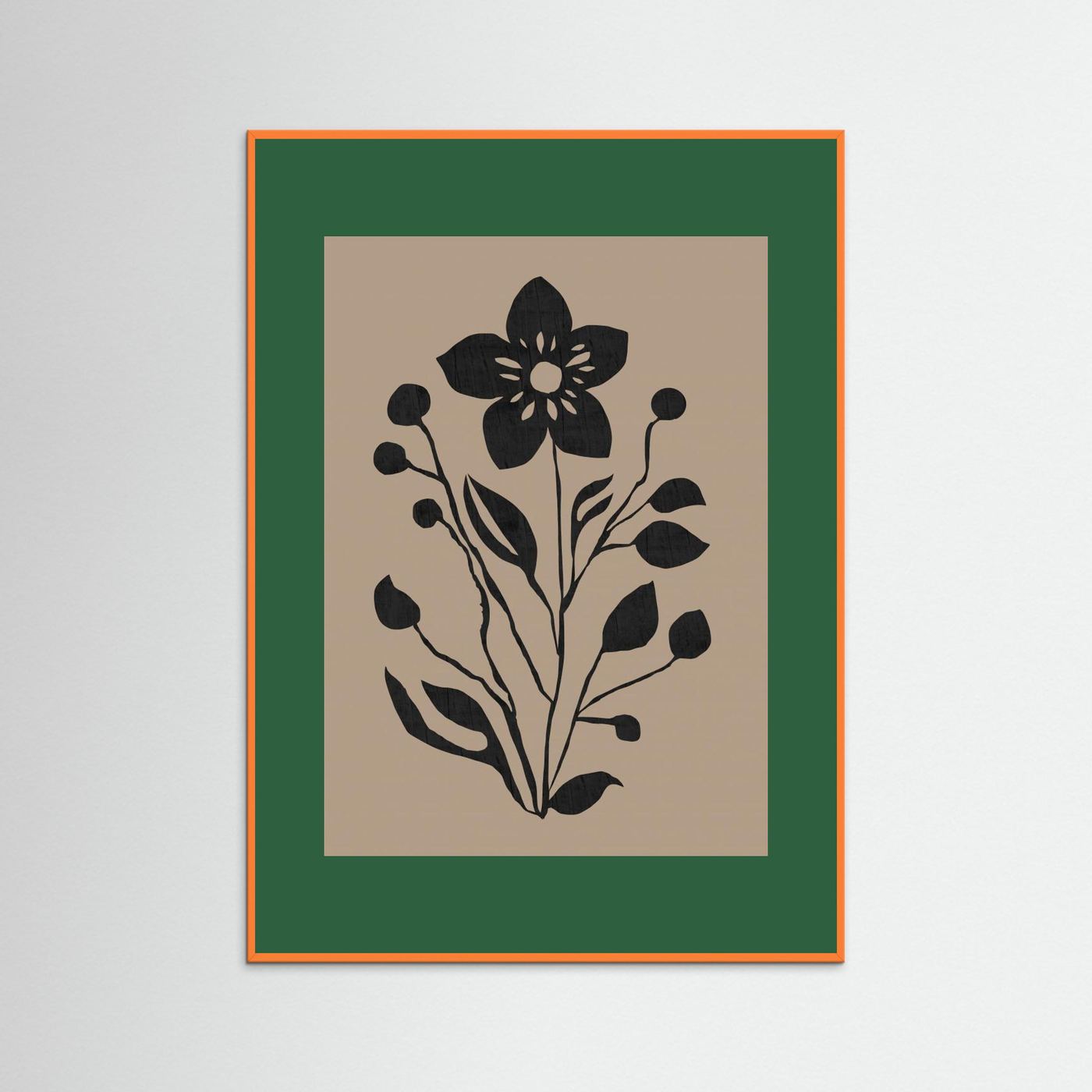 Black Flower Modern Botanical Silhouette by Cartissi
