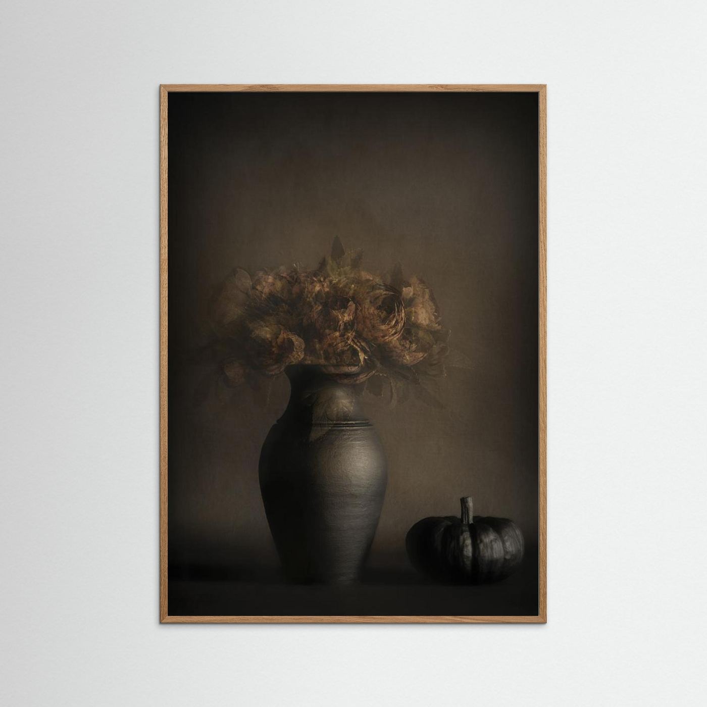 Large Framed Wall Art – Dark Floral Still Life Print