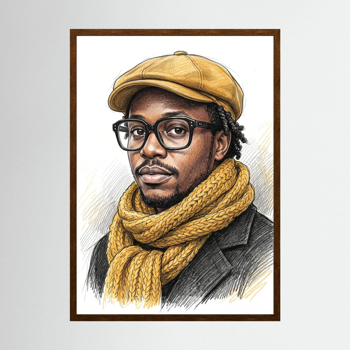 Bespoke Colored Pencil & Fine Ink Portrait | Exclusive Framed Fine Art