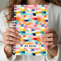 Colourful Abstract Stripes A5 Spiral Notebook, Lined Journal for Creative Writing