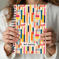 Colourful Geometric Stripes A5 Spiral Notebook, Lined Journal for School and Work