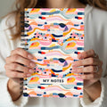 Abstract Colourful Waves Spiral Notebook A5 Lined Journal for School and Work
