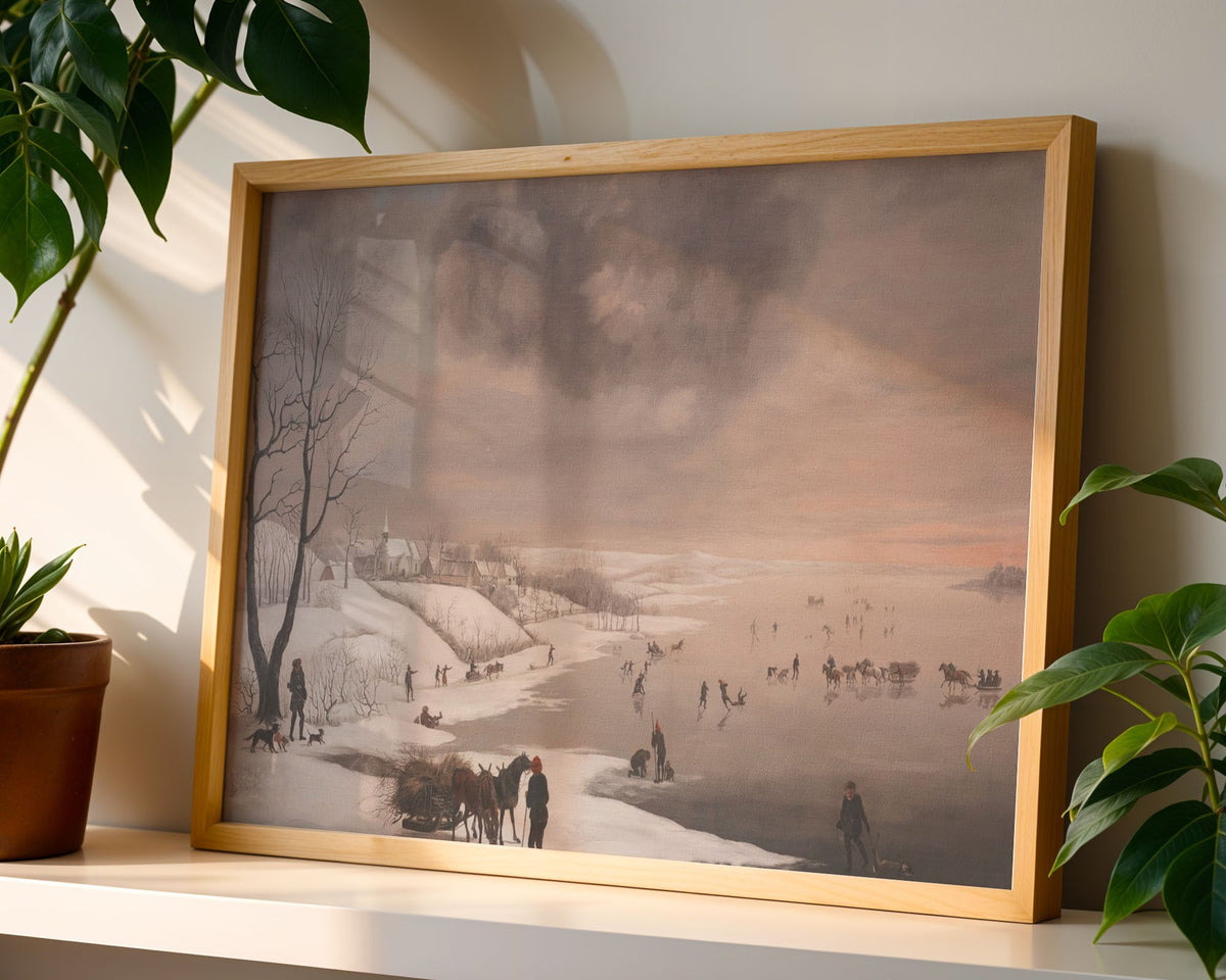 Winter Frozen River Landscape Art Print