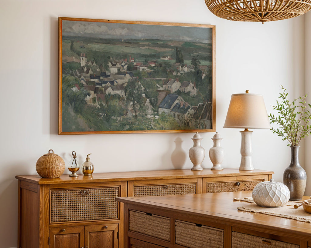 Countryside Village Landscape Art Print