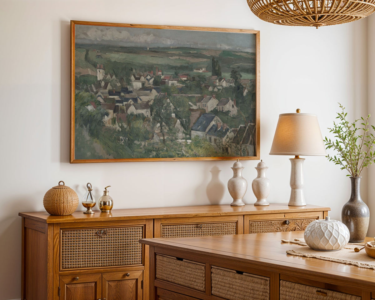 Countryside Village Landscape Art Print